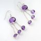 Amethyst gemstone dangle earring, 925 Sterling silver, Gifts for women